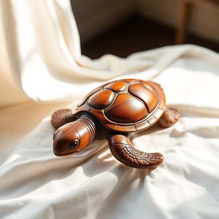 Carved Mahogany Turtle